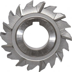 Made in USA - 2-3/4" Diam x 3/8" Width of Cut, 18 Teeth, High Speed Steel Side Milling Cutter - Staggered Teeth, Uncoated - Exact Tooling