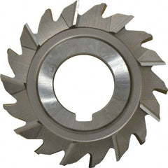 Made in USA - 2-3/4" Diam x 7/16" Width of Cut, 18 Teeth, High Speed Steel Side Milling Cutter - Staggered Teeth, Uncoated - Exact Tooling