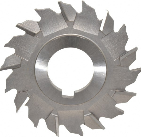 Made in USA - 3" Diam x 3/16" Width of Cut, 18 Teeth, High Speed Steel Side Milling Cutter - Staggered Teeth, Uncoated - Exact Tooling