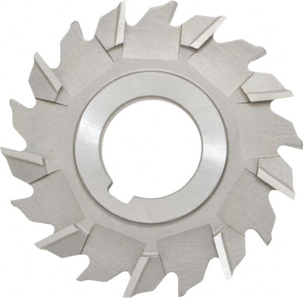Made in USA - 3" Diam x 1/4" Width of Cut, 18 Teeth, High Speed Steel Side Milling Cutter - Staggered Teeth, Uncoated - Exact Tooling