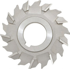 Made in USA - 3" Diam x 1/4" Width of Cut, 18 Teeth, High Speed Steel Side Milling Cutter - Staggered Teeth, Uncoated - Exact Tooling
