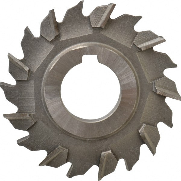 Made in USA - 3" Diam x 5/16" Width of Cut, 18 Teeth, High Speed Steel Side Milling Cutter - Staggered Teeth, Uncoated - Exact Tooling