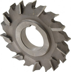 Made in USA - 3" Diam x 3/8" Width of Cut, 18 Teeth, High Speed Steel Side Milling Cutter - Staggered Teeth, Uncoated - Exact Tooling