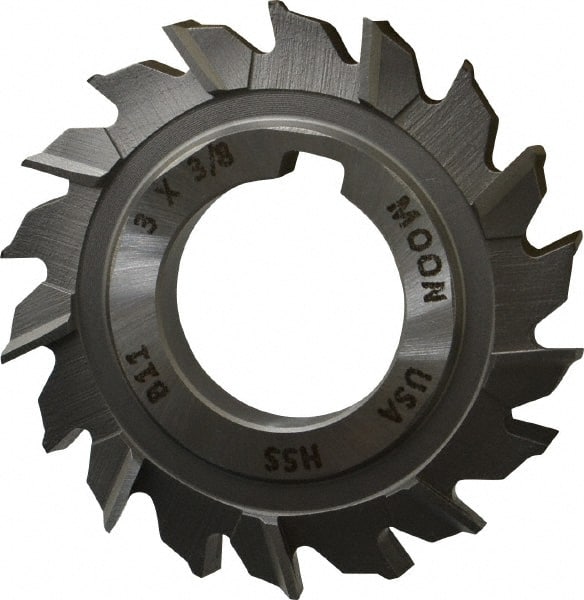 Made in USA - 3" Diam x 3/8" Width of Cut, 18 Teeth, High Speed Steel Side Milling Cutter - Staggered Teeth, Uncoated - Exact Tooling