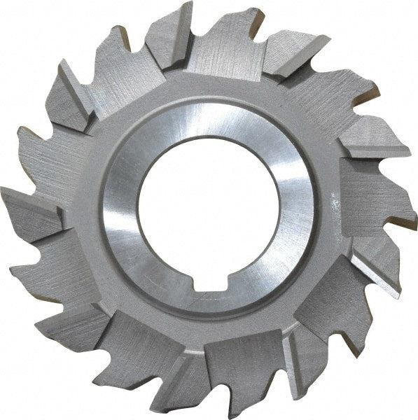 Made in USA - 3" Diam x 7/16" Width of Cut, 18 Teeth, High Speed Steel Side Milling Cutter - Staggered Teeth, Uncoated - Exact Tooling