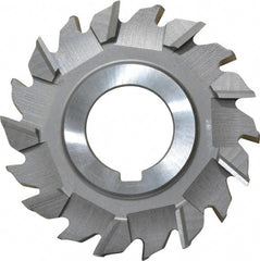 Made in USA - 3" Diam x 7/16" Width of Cut, 18 Teeth, High Speed Steel Side Milling Cutter - Staggered Teeth, Uncoated - Exact Tooling