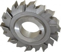 Made in USA - 3" Diam x 1/2" Width of Cut, 18 Teeth, High Speed Steel Side Milling Cutter - Staggered Teeth, Uncoated - Exact Tooling