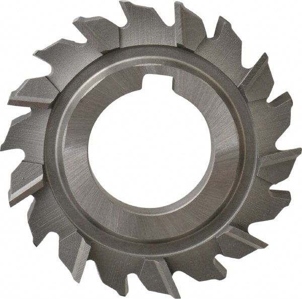 Made in USA - 3" Diam x 1/2" Width of Cut, 18 Teeth, High Speed Steel Side Milling Cutter - Staggered Teeth, Uncoated - Exact Tooling