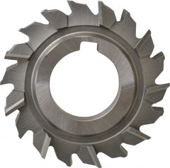 Made in USA - 3" Diam x 1/2" Width of Cut, 18 Teeth, High Speed Steel Side Milling Cutter - Staggered Teeth, Uncoated - Exact Tooling