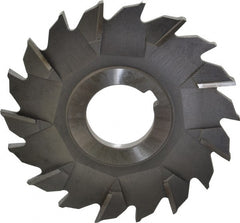 Made in USA - 3-1/2" Diam x 7/32" Width of Cut, 18 Teeth, High Speed Steel Side Milling Cutter - Staggered Teeth, Uncoated - Exact Tooling