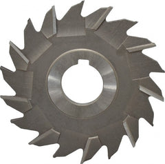 Made in USA - 4" Diam x 3/16" Width of Cut, 18 Teeth, High Speed Steel Side Milling Cutter - Staggered Teeth, Uncoated - Exact Tooling