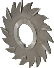 Made in USA - 4" Diam x 3/16" Width of Cut, 18 Teeth, High Speed Steel Side Milling Cutter - Staggered Teeth, Uncoated - Exact Tooling