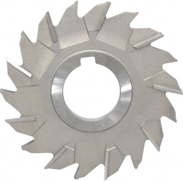 Made in USA - 4" Diam x 9/32" Width of Cut, 18 Teeth, High Speed Steel Side Milling Cutter - Staggered Teeth, Uncoated - Exact Tooling