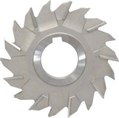 Made in USA - 4" Diam x 9/32" Width of Cut, 18 Teeth, High Speed Steel Side Milling Cutter - Staggered Teeth, Uncoated - Exact Tooling