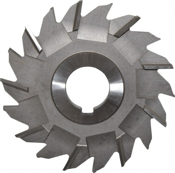 Made in USA - 4" Diam x 5/16" Width of Cut, 18 Teeth, High Speed Steel Side Milling Cutter - Staggered Teeth, Uncoated - Exact Tooling