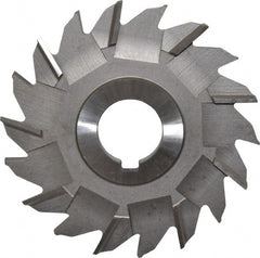 Made in USA - 4" Diam x 5/16" Width of Cut, 18 Teeth, High Speed Steel Side Milling Cutter - Staggered Teeth, Uncoated - Exact Tooling