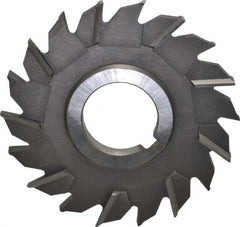 Made in USA - 4" Diam x 5/16" Width of Cut, 18 Teeth, High Speed Steel Side Milling Cutter - Staggered Teeth, Uncoated - Exact Tooling