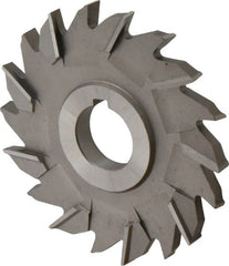 Made in USA - 4" Diam x 3/8" Width of Cut, 18 Teeth, High Speed Steel Side Milling Cutter - Staggered Teeth, Uncoated - Exact Tooling