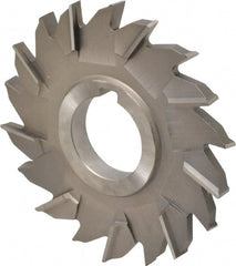 Made in USA - 4" Diam x 3/8" Width of Cut, 18 Teeth, High Speed Steel Side Milling Cutter - Staggered Teeth, Uncoated - Exact Tooling