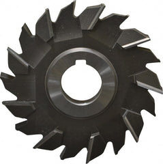 Made in USA - 4" Diam x 1/2" Width of Cut, 18 Teeth, High Speed Steel Side Milling Cutter - Staggered Teeth, Uncoated - Exact Tooling