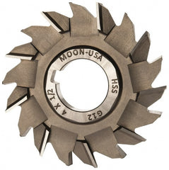 Made in USA - 4" Diam x 1/2" Width of Cut, 18 Teeth, High Speed Steel Side Milling Cutter - Staggered Teeth, Uncoated - Exact Tooling