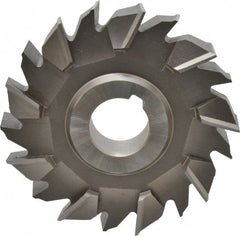 Made in USA - 4" Diam x 3/4" Width of Cut, 18 Teeth, High Speed Steel Side Milling Cutter - Staggered Teeth, Uncoated - Exact Tooling