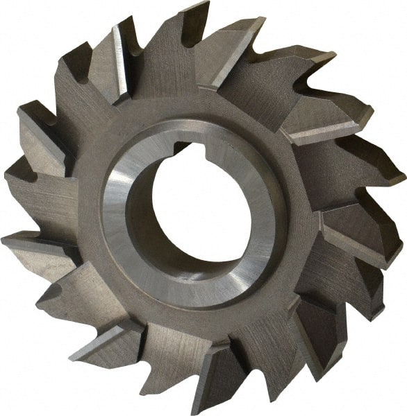 Made in USA - 4" Diam x 3/4" Width of Cut, 18 Teeth, High Speed Steel Side Milling Cutter - Staggered Teeth, Uncoated - Exact Tooling