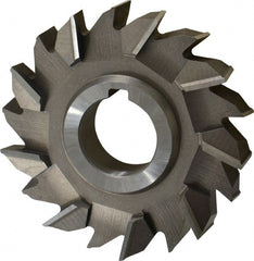 Made in USA - 4" Diam x 3/4" Width of Cut, 18 Teeth, High Speed Steel Side Milling Cutter - Staggered Teeth, Uncoated - Exact Tooling