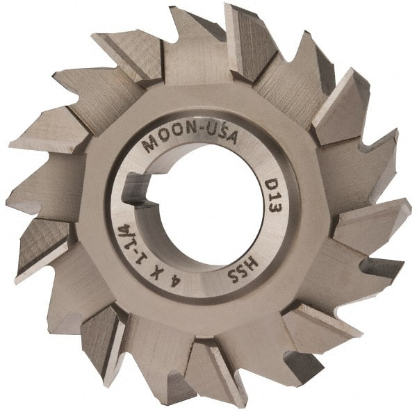 Made in USA - 4" Diam x 1-1/4" Width of Cut, 18 Teeth, High Speed Steel Side Milling Cutter - Staggered Teeth, Uncoated - Exact Tooling