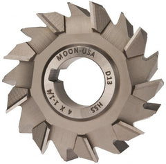 Made in USA - 4" Diam x 1-1/4" Width of Cut, 18 Teeth, High Speed Steel Side Milling Cutter - Staggered Teeth, Uncoated - Exact Tooling