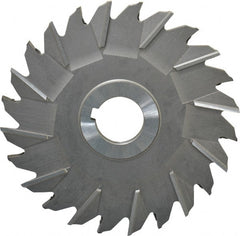 Made in USA - 5" Diam x 1/4" Width of Cut, 24 Teeth, High Speed Steel Side Milling Cutter - Staggered Teeth, Uncoated - Exact Tooling