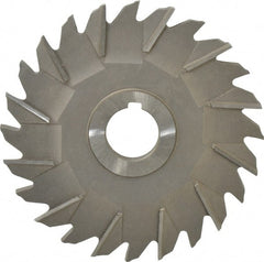 Made in USA - 5" Diam x 5/16" Width of Cut, 24 Teeth, High Speed Steel Side Milling Cutter - Staggered Teeth, Uncoated - Exact Tooling