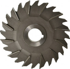 Made in USA - 5" Diam x 3/8" Width of Cut, 24 Teeth, High Speed Steel Side Milling Cutter - Staggered Teeth, Uncoated - Exact Tooling