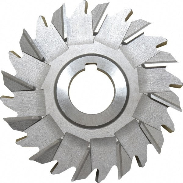 Made in USA - 5" Diam x 3/4" Width of Cut, 24 Teeth, High Speed Steel Side Milling Cutter - Staggered Teeth, Uncoated - Exact Tooling