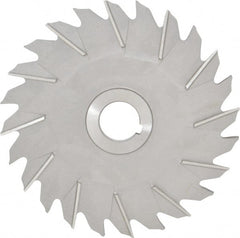 Made in USA - 6" Diam x 1/4" Width of Cut, 24 Teeth, High Speed Steel Side Milling Cutter - Staggered Teeth, Uncoated - Exact Tooling