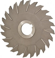 Made in USA - 6" Diam x 1/4" Width of Cut, 24 Teeth, High Speed Steel Side Milling Cutter - Staggered Teeth, Uncoated - Exact Tooling