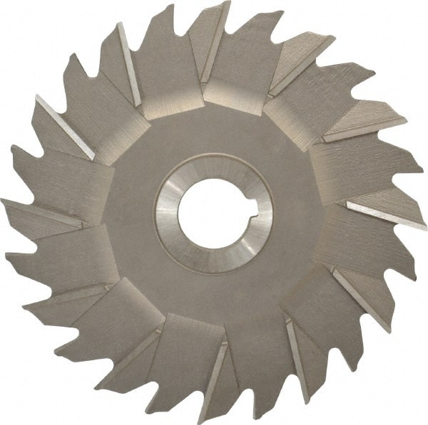 Made in USA - 6" Diam x 5/16" Width of Cut, 24 Teeth, High Speed Steel Side Milling Cutter - Staggered Teeth, Uncoated - Exact Tooling