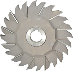 Made in USA - 6" Diam x 3/8" Width of Cut, 24 Teeth, High Speed Steel Side Milling Cutter - Staggered Teeth, Uncoated - Exact Tooling