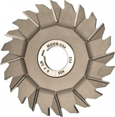 Made in USA - 6" Diam x 3/8" Width of Cut, 24 Teeth, High Speed Steel Side Milling Cutter - Staggered Teeth, Uncoated - Exact Tooling