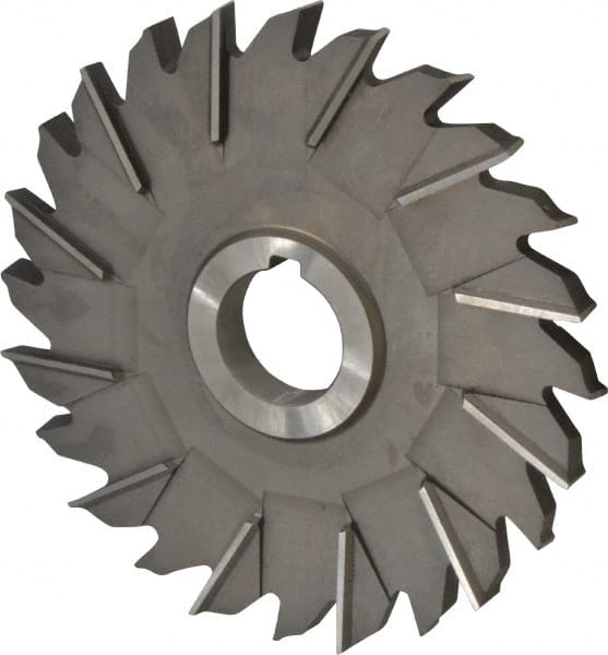 Made in USA - 6" Diam x 1/2" Width of Cut, 24 Teeth, High Speed Steel Side Milling Cutter - Staggered Teeth, Uncoated - Exact Tooling