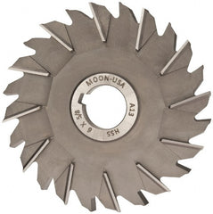 Made in USA - 6" Diam x 5/8" Width of Cut, 24 Teeth, High Speed Steel Side Milling Cutter - Staggered Teeth, Uncoated - Exact Tooling
