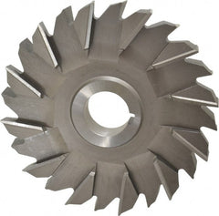 Made in USA - 6" Diam x 3/4" Width of Cut, 24 Teeth, High Speed Steel Side Milling Cutter - Staggered Teeth, Uncoated - Exact Tooling