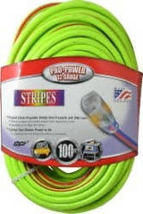 Southwire - 100', 12/3 Gauge/Conductors, Green/Red Outdoor Extension Cord - 1 Receptacle, 15 Amps, 125 VAC, UL SJTW, NEMA 5-15P, 5-15R - Exact Tooling