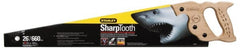 Stanley - 20" Steel Blade Handsaw - Hardwood Handle, Wood D Style, 24-1/2" OAL - Exact Tooling