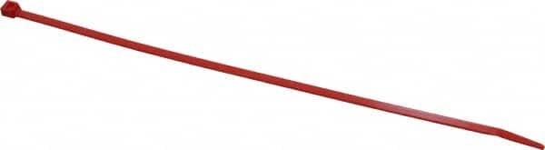 Made in USA - 8-7/8" Long Red Nylon Standard Cable Tie - 40 Lb Tensile Strength, 1.24mm Thick, 3" Max Bundle Diam - Exact Tooling