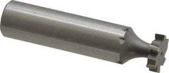 Made in USA - 1/2" Diam x 1/8" Face Width, Carbide-Tipped, 6 Teeth, Shank Connection Woodruff Keyseat Cutter - Uncoated, 2-1/8" OAL x 1/2" Shank, Staggered Teeth, ANSI 404, Old Standard 3 - Exact Tooling