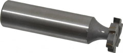 Made in USA - 5/8" Diam x 1/8" Face Width, Carbide-Tipped, 6 Teeth, Shank Connection Woodruff Keyseat Cutter - Uncoated, 2-1/8" OAL x 1/2" Shank, Staggered Teeth, ANSI 405, Old Standard 5 - Exact Tooling