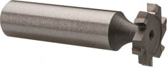 Made in USA - 3/4" Diam x 1/8" Face Width, Carbide-Tipped, 6 Teeth, Shank Connection Woodruff Keyseat Cutter - Uncoated, 2-1/8" OAL x 1/2" Shank, Staggered Teeth, ANSI 406, Old Standard 7 - Exact Tooling