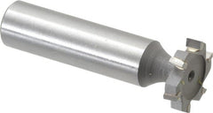 Made in USA - 3/4" Diam x 5/32" Face Width, Carbide-Tipped, 6 Teeth, Shank Connection Woodruff Keyseat Cutter - Uncoated, 2-5/32" OAL x 1/2" Shank, Staggered Teeth, ANSI 506, Old Standard 8 - Exact Tooling