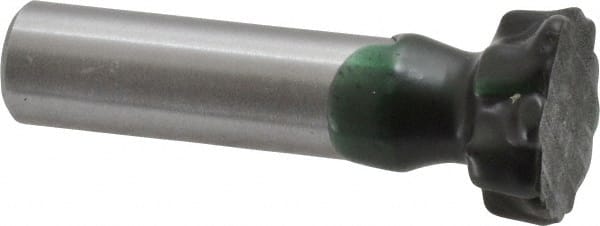 Made in USA - 3/4" Diam x 1/4" Face Width, Carbide-Tipped, 6 Teeth, Shank Connection Woodruff Keyseat Cutter - Uncoated, 2-1/4" OAL x 1/2" Shank, Staggered Teeth, ANSI 806, Old Standard 91 - Exact Tooling